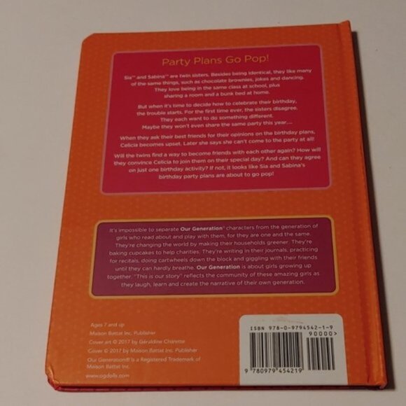 3/$13 Party Plans Go Pop, Our generation Sia and Sabina 18 in dolls book - Picture 5 of 7